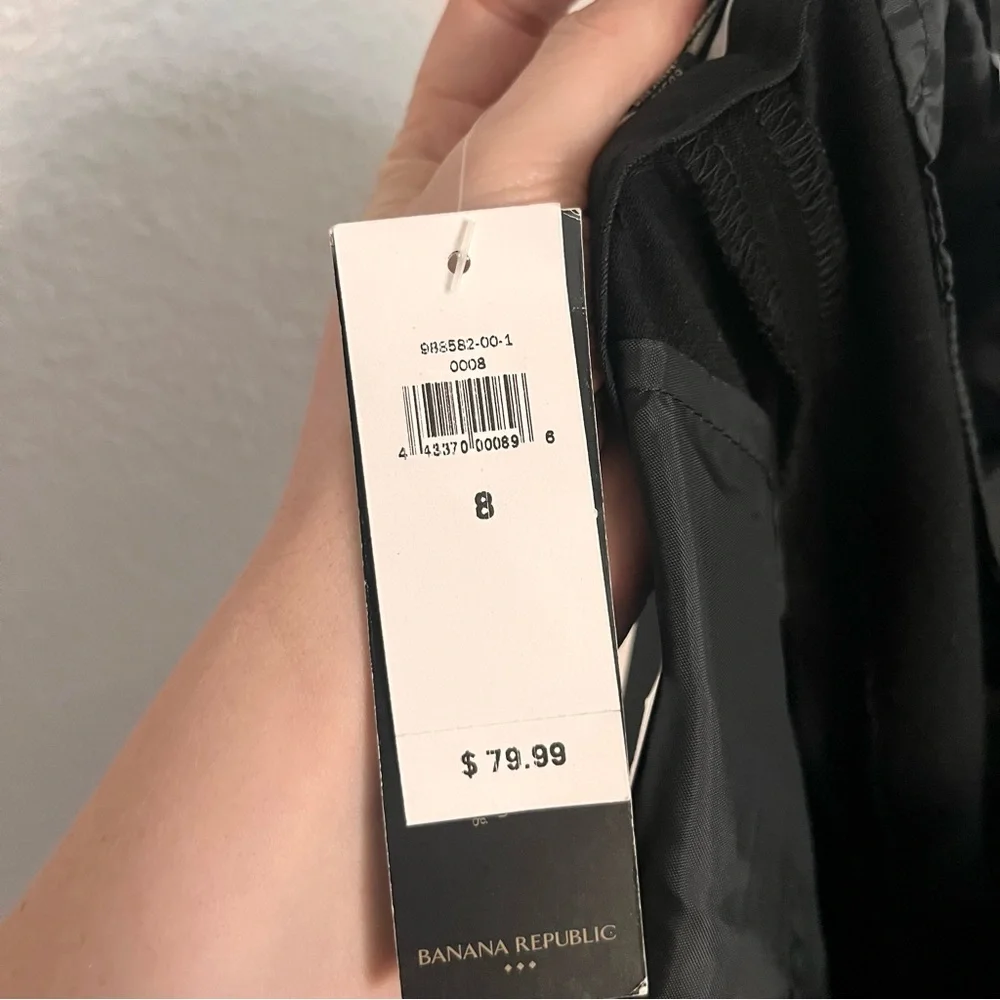 NEW Banana Republic Black Dress Pants Sloan mid rise slim ankle size 8 - Picture 9 of 12